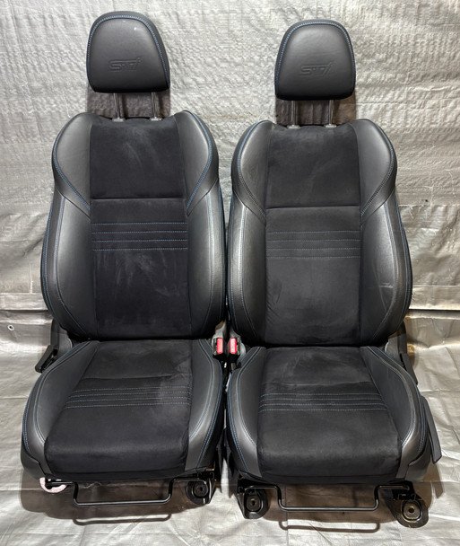 2015-2018 Subaru WRX STI Series Blue Black Suede Seats w/ Blue Stitching / 62K SS018