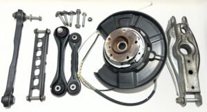 2008-2013 BMW 135i Passenger Rear Knee Spindle Wheel Hub & Control Arms / 70K B1013